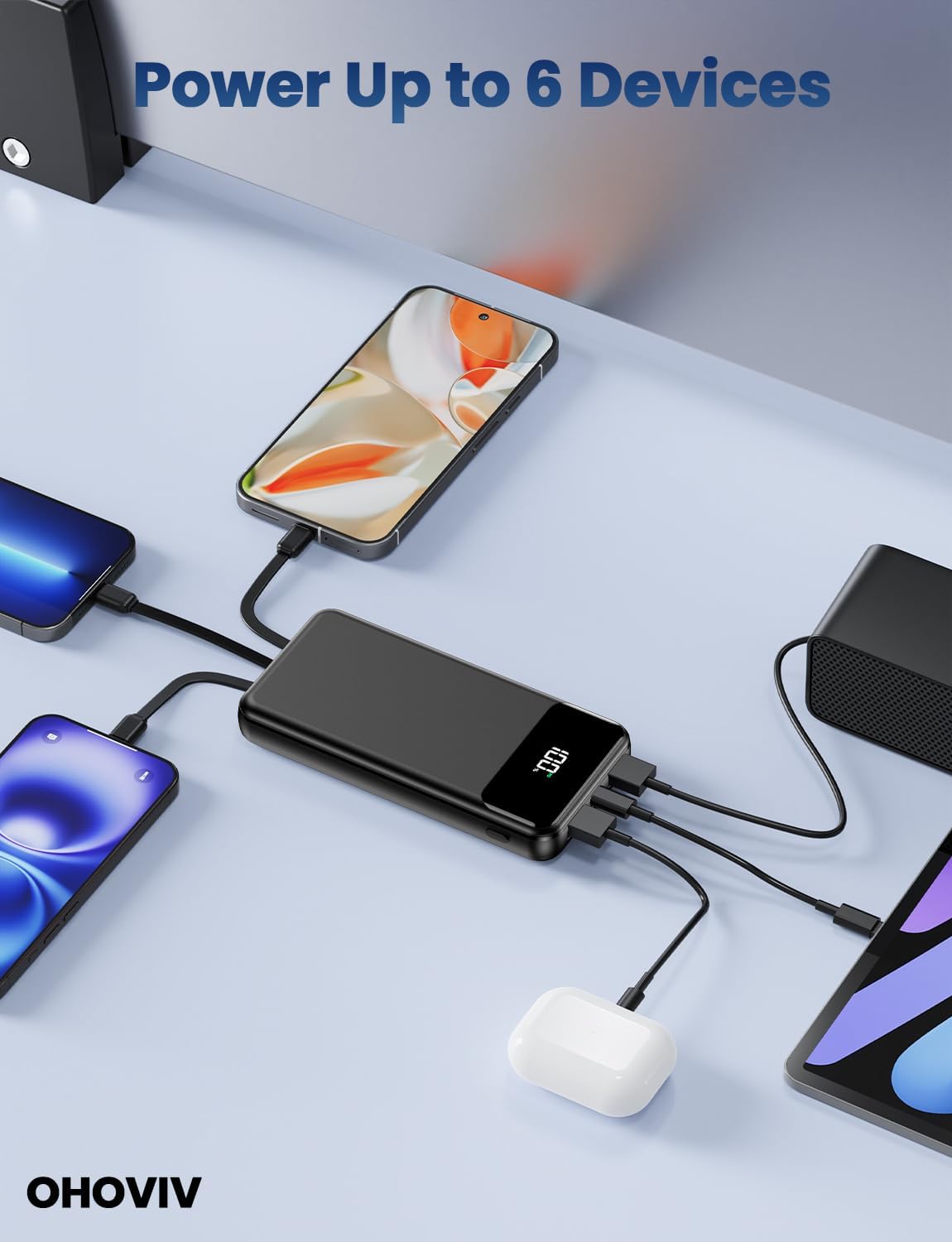 Portable Charger, 50000mAh Power Bank with Built in Cables, 22.5W Fast Charging Battery Pack, Portable Phone Charger for Travel Camping Essential,PowerBank Compatible with iPhone 17/16/15/14, Samsung - Image 8