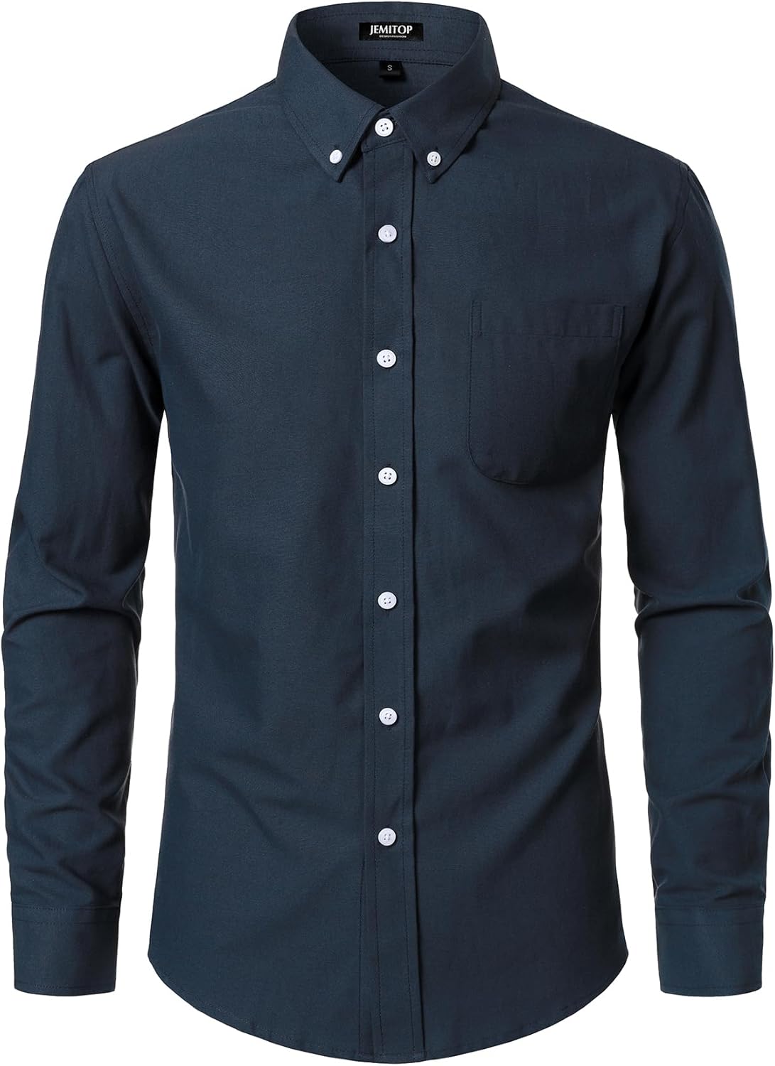 JEMITOP Men's Classic Lightweight Oxford Button Down Collar Shirts Business Casual Long Sleeve Dress Shirt with Pocket - Image 2