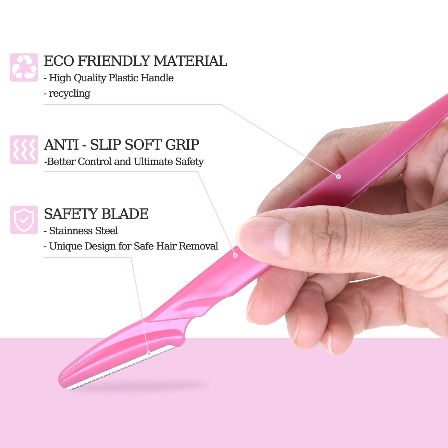 40pcs Eyebrow Razor for Women, Face Shaver Kit Dermaplaning Tool for Peach Fuzz Removal, Stainless Steel Blades with Protective Covers | Eyebrow Trimmer, Facial Hair Removal - Image 2