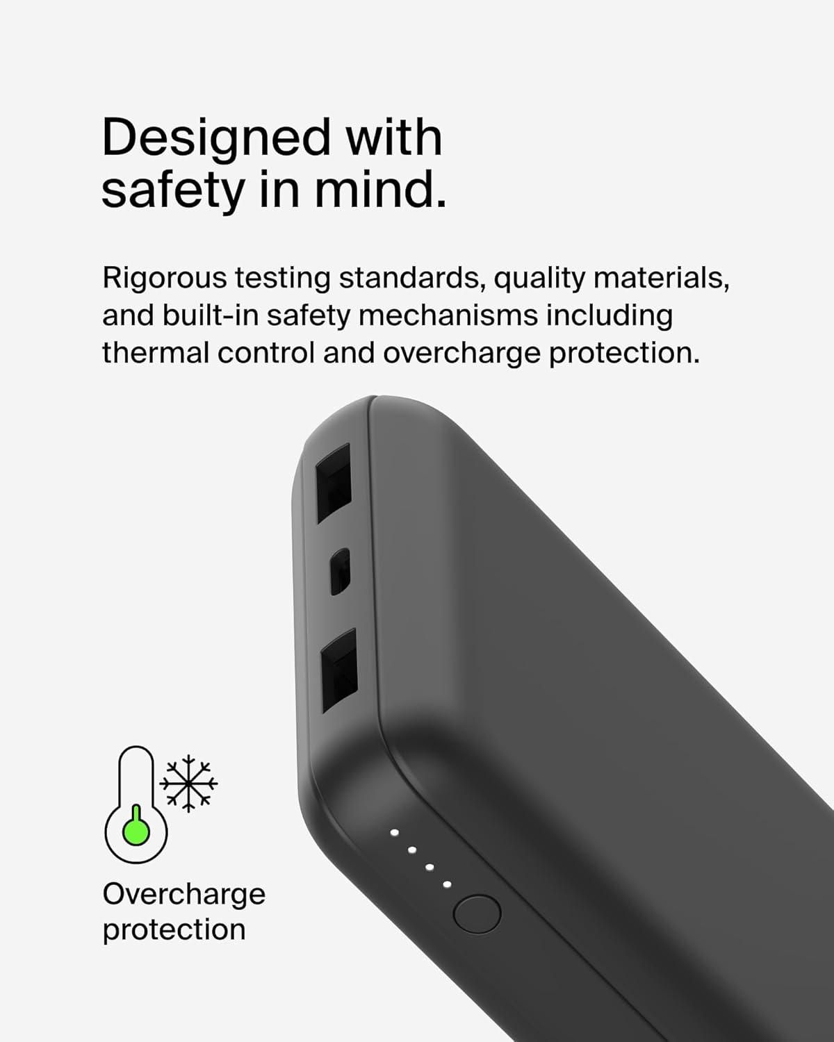 Belkin Portable Charger, USB-C Power Bank 20000 mAh w/ 2 USB-A Ports, 15W w/ Type-A to Type-C Cable - iPhone 17, Air, Pro, Pro Max, AirPods, Apple Watch, Samsung Galaxy S25, Google Pixel 10 - Black - Image 10