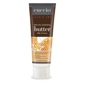 Cuccio Naturale Butter Blends – Ultra-Moisturizing, Renewing, Smoothing Scented Body Cream – Deep Hydration For Dry Skin Repair – Made With Natural Ingredients – Milk & Honey – 4 Oz