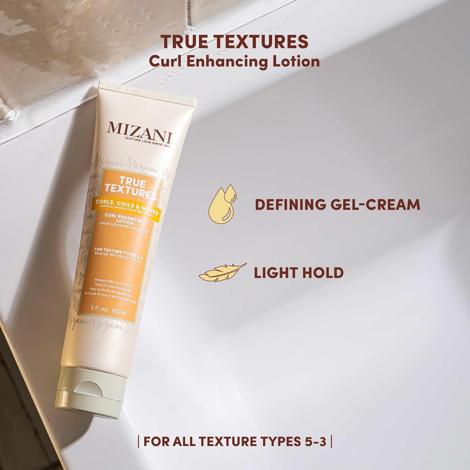 Mizani True Textures Curl Enhancing Lotion - Leave In Curl Cream for Curly Hair with Coconut Oil & Olive Oil, Frizz Control, Adds Hair Shine, No Drying Alcohols, Paraben-Free - Image 4