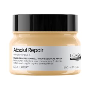L’Oréal Professionnel Paris Absolut Repair Hair Mask – Nourishing Protein Treatment, Hydrates, Repairs Damage & Adds Shine, for Dry & Damaged Hair, 250ml