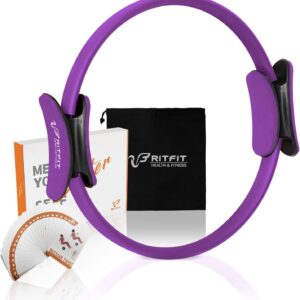 RitFit Pilates Ring Circle – 14 Inch Magic Fitness Circle for Toning Inner & Outer Thighs, Bonus Workout Guide Included