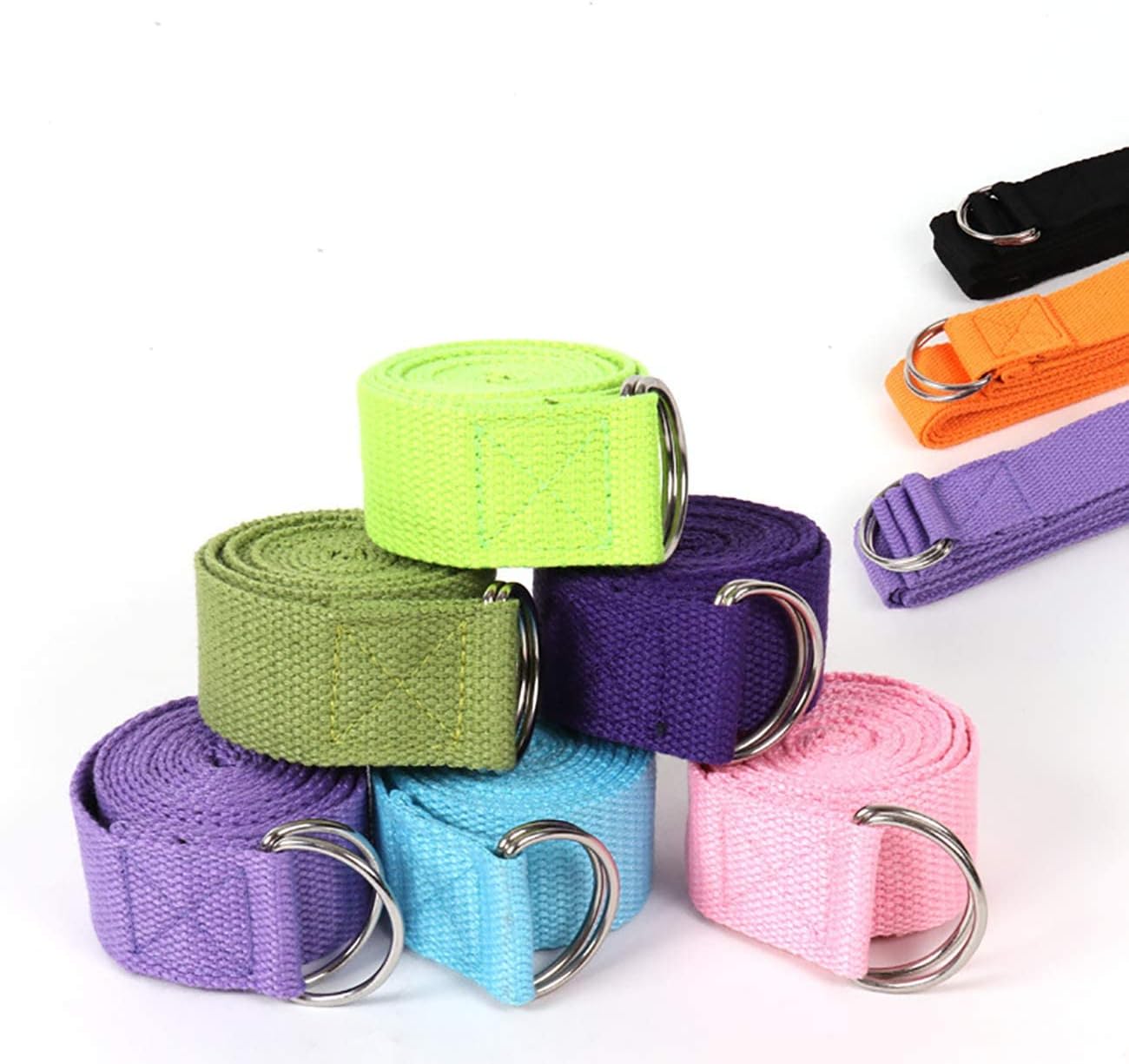 5-Pack Yoga Exercise Adjustable Straps 8Ft OR 10Ft with Durable D-Ring for Pilates & Gym Workouts Yoga Fitness | Hold Poses, Stretch, Improve Flexibility & Maintain Balance - Image 5