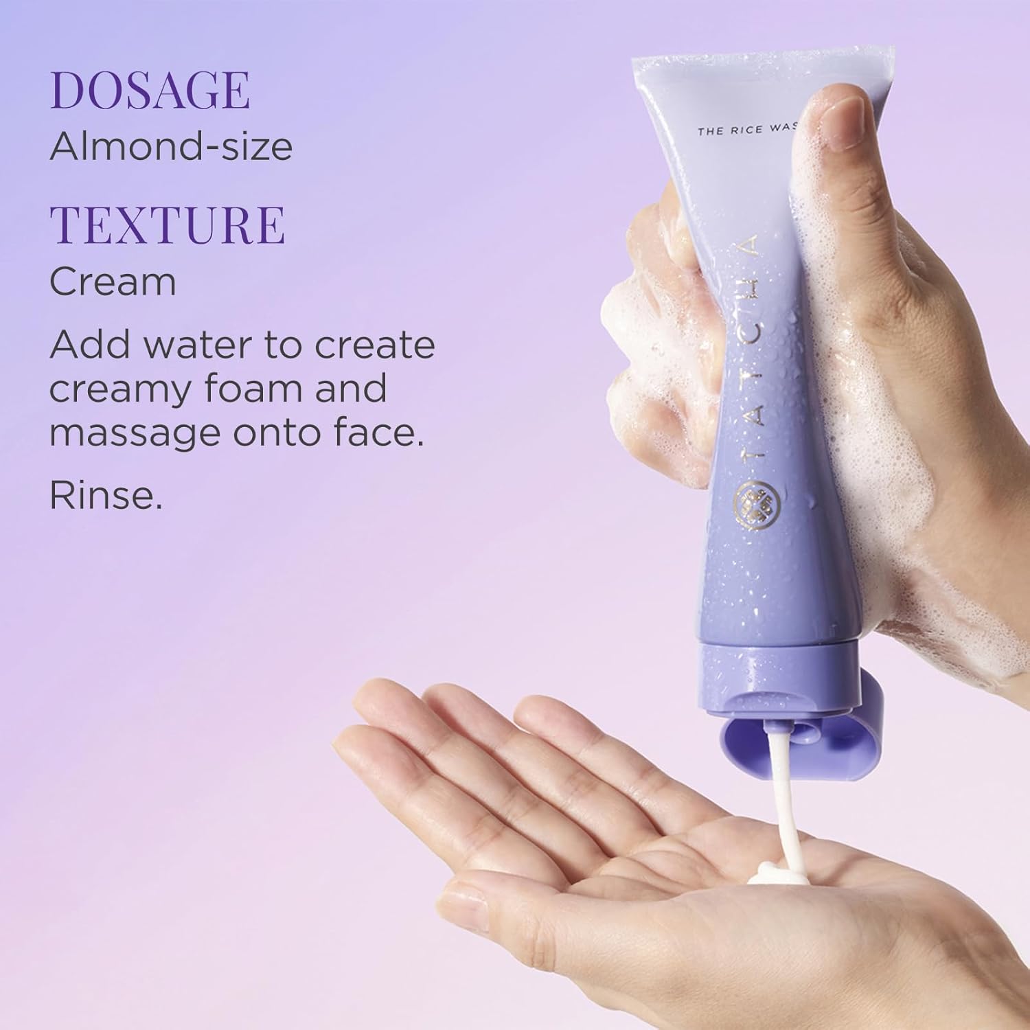 TATCHA The Rice Wash | Soft Cream Facial Cleanser Washes Away Buildup Without Stripping Skin For A Soft, Luminous Complexion | 4 oz - Image 3