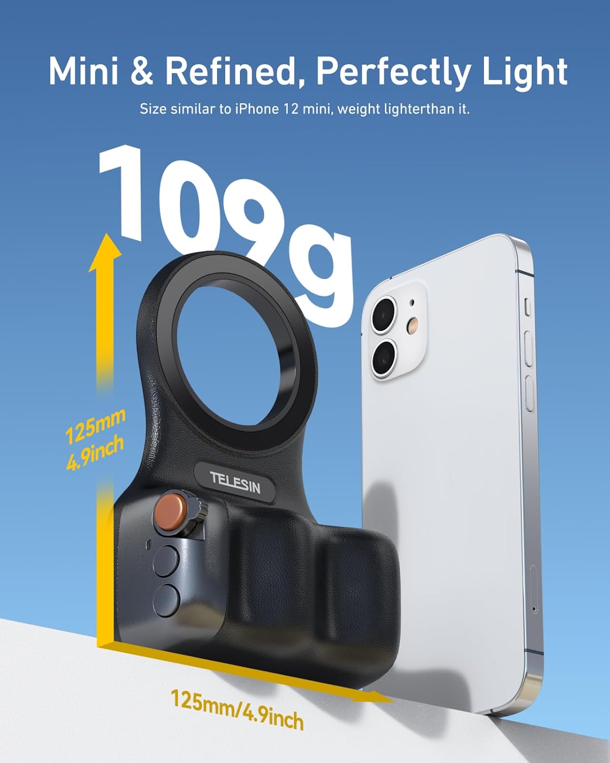 TELESIN Fun Shot Magnetic Phone Camera DSLR Style Shutter Grip for Magsafe iPhone & Android with Detachable Wireless Shutter Button - Official Grip -Comfort Ergonomic Phone Grip Handle Holder(B) - Image 6