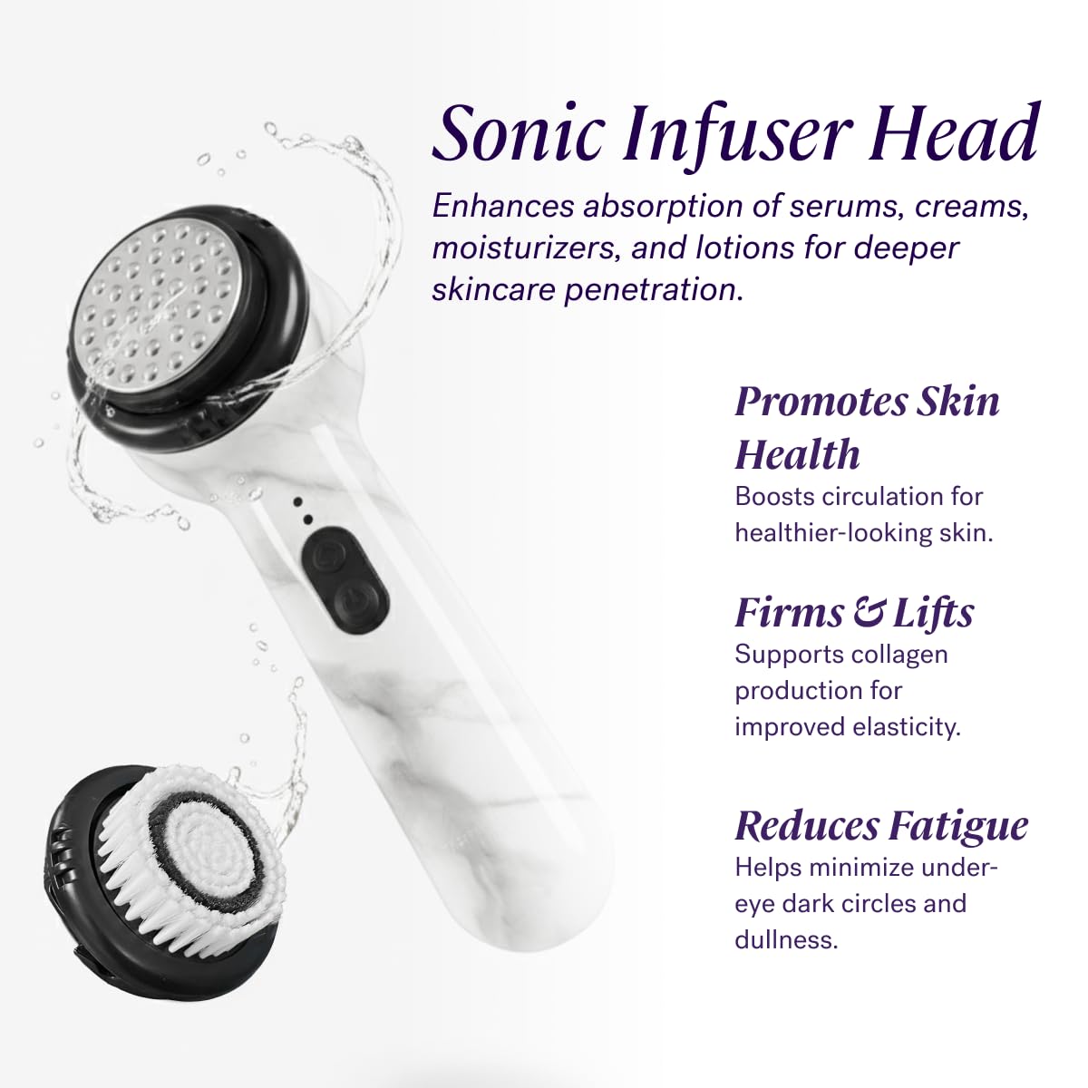 Michael Todd Beauty Soniclear Allure 2024 Best of Beauty Winner Facial Cleansing + Exfoliation Brush System with Antimicrobial Protected Bristles, 4 speeds, Serum Infusion Head + Travel Case - Image 8