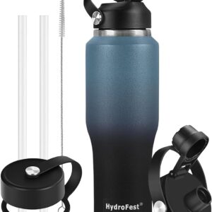 40oz Water Bottles Insulated with Straw,Leak Proof Water Bottles Fit in Car Cup Holder，Mens Water Bottle Stainless Steel for Gym,Hiking,Travel，Sport,Bpa free