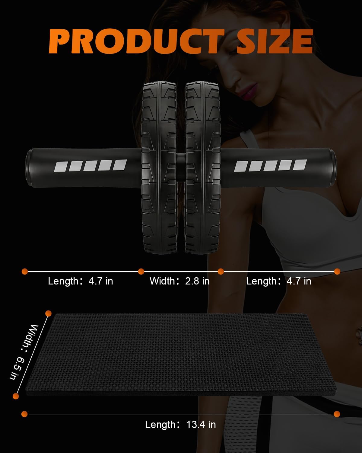 Upgraded Ab Roller Wheel, Abdominal Core Workout Equipment for Home Gym with Knee Pad, Full Body Strength Training Fitness Tool for Men and Women - Image 3