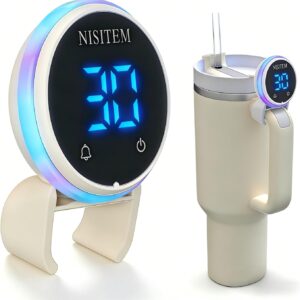 Drink Water Reminder for Stanley Cup 2.0 30oz 40oz – Water Bottle Reminder to Drink, Hydration Tracker Timer Clip, Smart Water Reminder Device, LED Beep Alert, USB-C Stanley Accessory