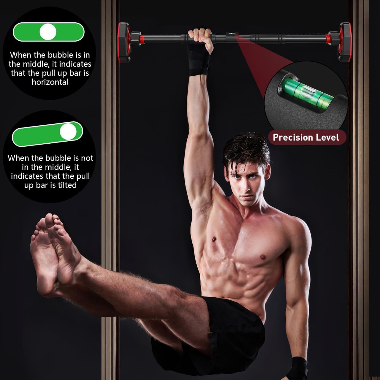 Ciieeo Adjustable Pull up Bar for Doorway with Secure Locking No Drill Installation Comfortable Grip Portable Home Gym Strength Training Equipment 39.37 Inch - Image 8