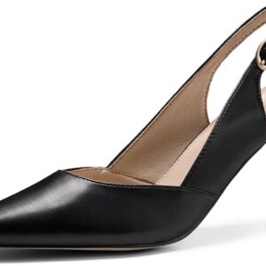 Rilista Women’s Slingback Kitten Heels Closed Pointed Toe Backless Wedding Party Dress Pumps Shoes