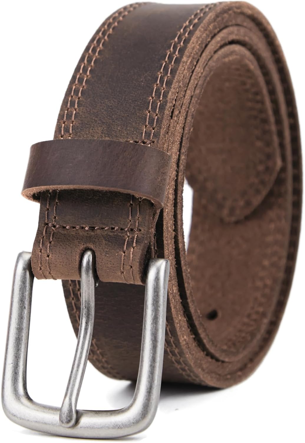 VATAN Men's Full Grain Leather Casual Every Day Jeans Belts, Handmade Men Leather Belt with Gift Box