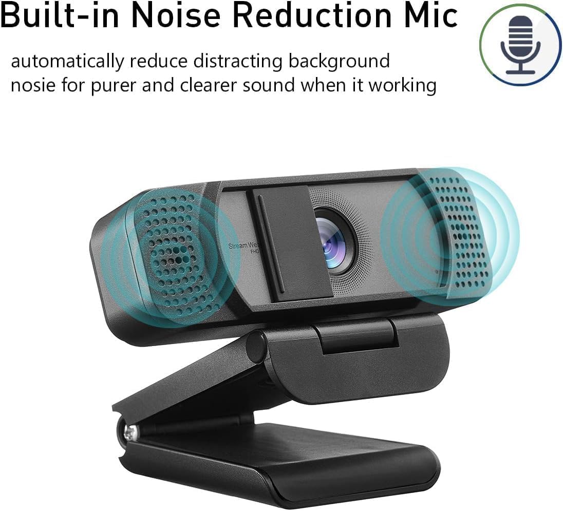 1080P Webcam with Microphone for PC Streaming, Web Camera for Desktop with Privacy Cover, 100° Wide Angle, Auto Light Correction, USB Plug&Play Web Cam for OBS/Gaming/Zoom/Skype/FaceTime/Teams/Twitch - Image 5