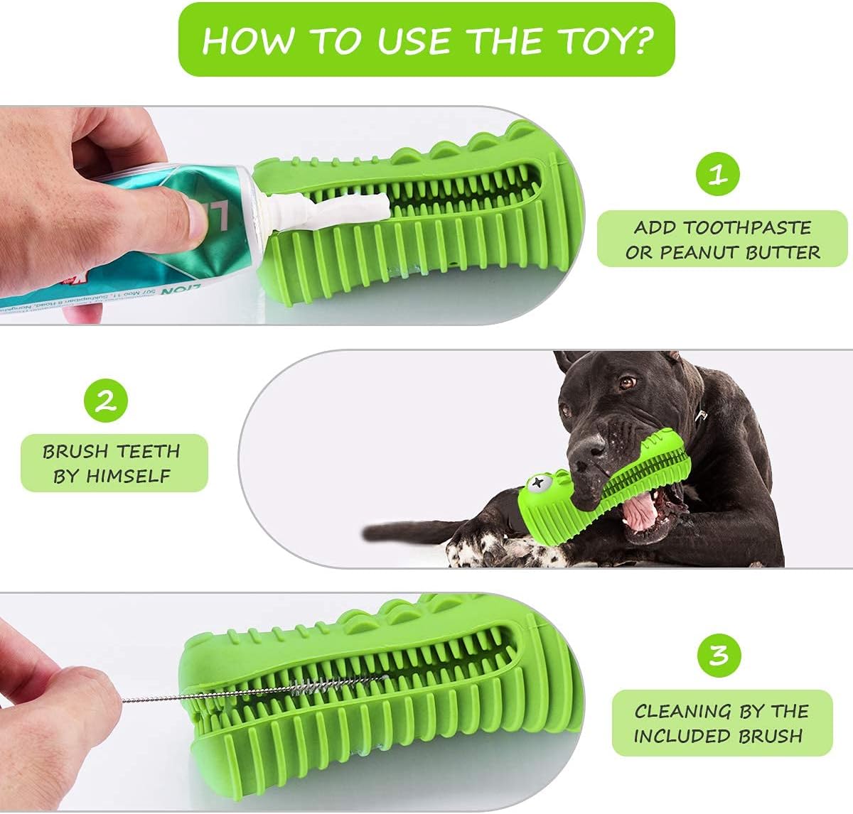 Cutiful Dog Toys for Aggressive Chewers Large Medium Breed, Indestructible Dog Chew Toys, Squeaky Interactive Tough Extremely Durable, Dogs Toothbrush Toys to Keep Them Busy - Image 4