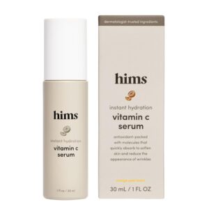 hims Vitamin C Serum – Vitamin C, Hyaluronic Acid, & Orange Peel Extract – Brightening Serum for Men – Softens Skin & Reduces Appearance of Wrinkles – Paraben-Free, Vegan Formula – 1 Fl Oz