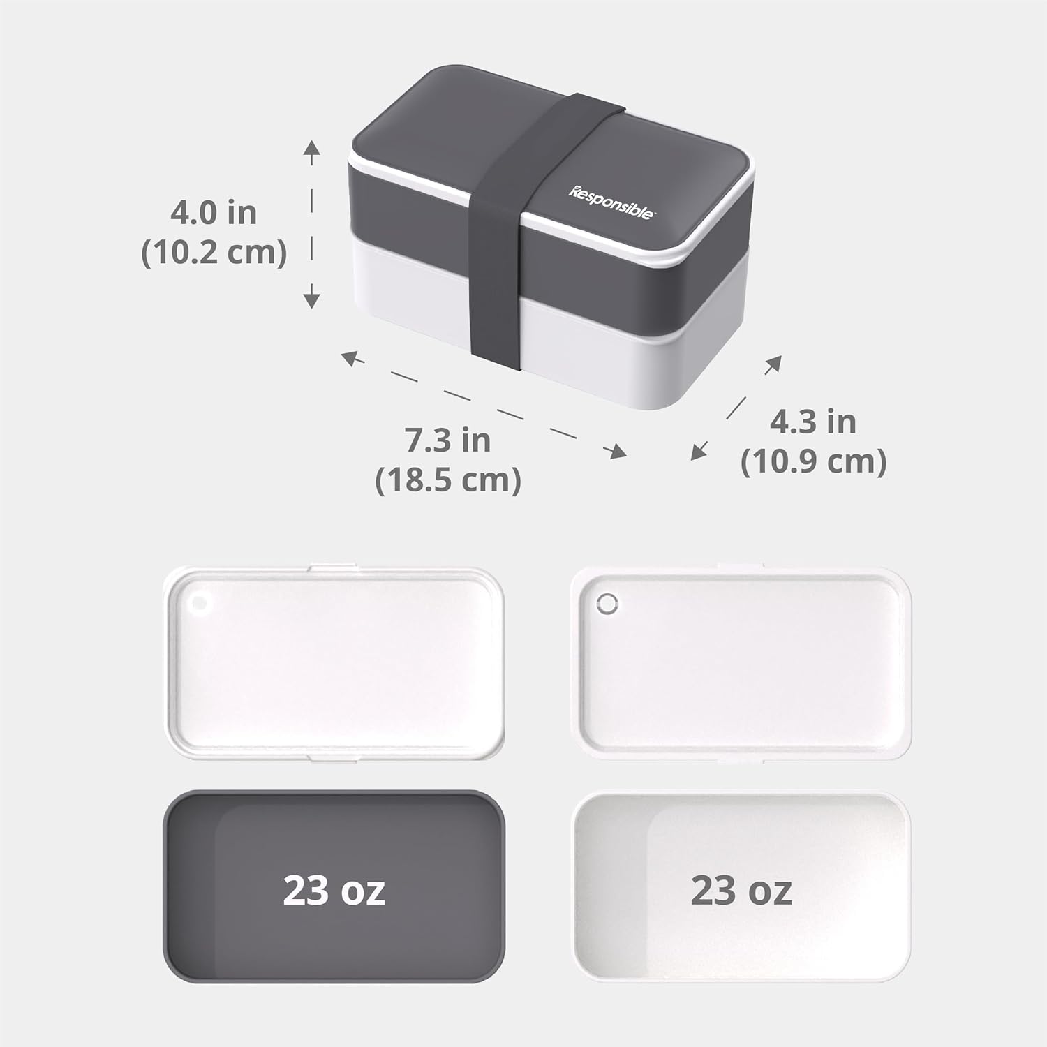 Responsible Products Leak Resistant Bento Box with Tableware for Adult - Teens, Insulated Lunch Box for Women - Men - Girls - Boys, BPA Free, Dishwasher Safe, Microwave Safe, Freezer Safe, 46 oz - Image 5