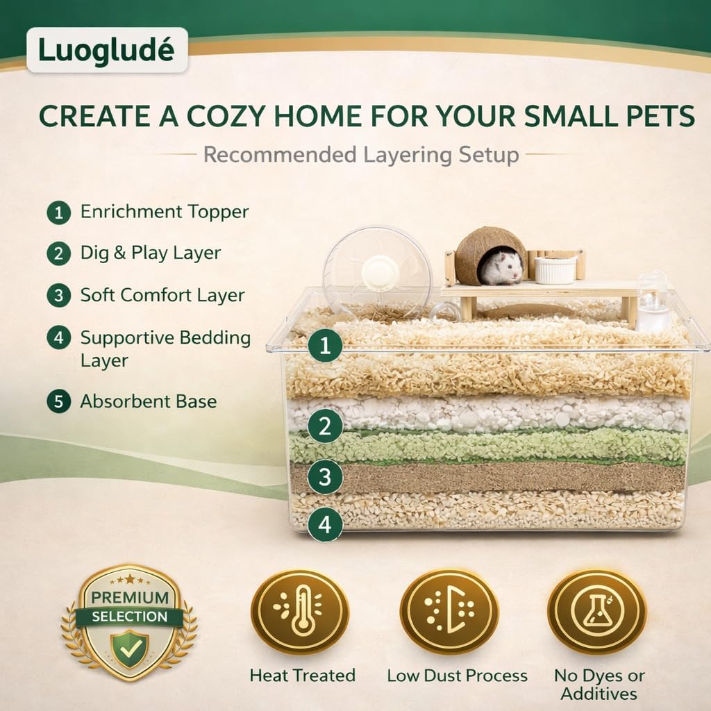 18oz Small Pet Bedding, Low Dust, Odor Control, Ultra Absorbent, for Hamsters, Guinea Pigs, Parrots, Rabbits, Gerbils, Mice & Small Animals - Image 7