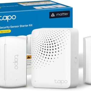Tapo Door Sensor Starter KIT, Matter Compatible, 3X Smart Door Window Contact Sensor and 1x Smart Hub with Built-in Chime, Smart Automation, Real-Time Notification, T31 KIT