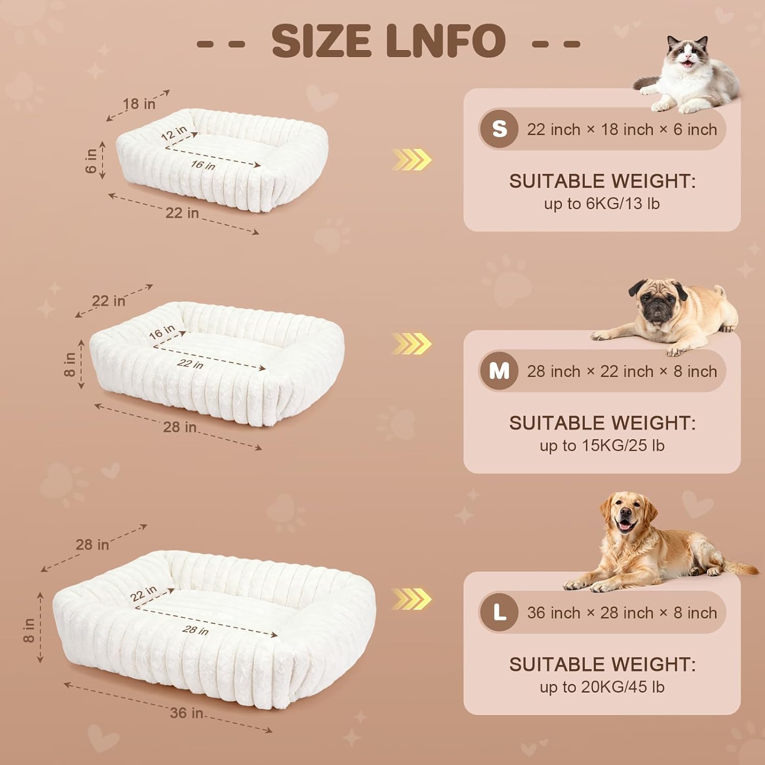 Cat Beds for Indoor Cats, Square Self Warming Cat Bed Orthopedic Pet Bed with Pillow Super Soft Rabbit Fur Small Dog Beds, Calming Plush Kitten Bed with Removable Washable Cover & Anti-Slip Bottom - Image 5