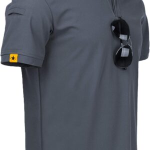 ZITY Mens Polo Shirt Short Sleeve Sports Tactical T-Shirt Athletic Golf Polos Daily Casual Stylish Collared Shirts for Men