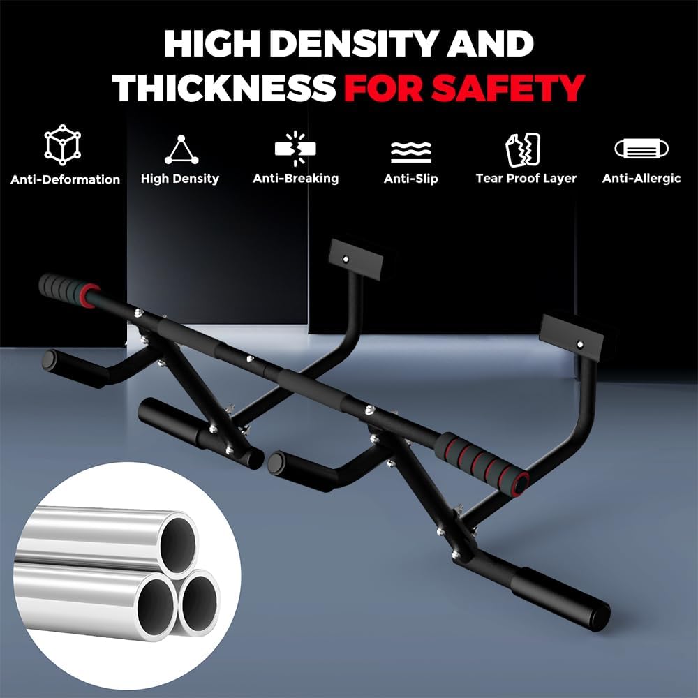 ONETWOFIT 2026 Upgrade Multi-Grip Pull Up Bar for Doorway - 460 lbs Heavy Duty Chin-Up Bar for Home Gym Exercise, Door Frame Pull Up Bar for Almost All Doors - Image 2