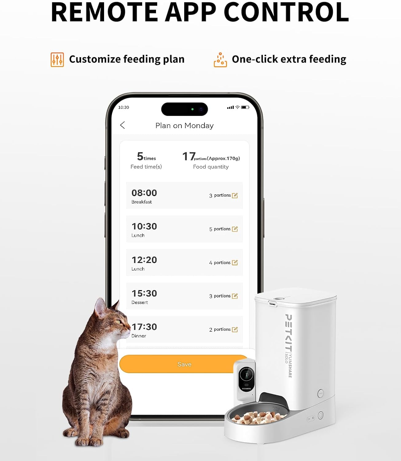 PETKIT Automatic Cat Feeder with Camera, 1080P HD Video with Night Vision, 2.4G WiFi Pet Feeder for Cat & Small Dog, 2-Way Audio & Meal Call Pet Food Dispenser with Desiccant Bag, Motion Capturing - Image 5