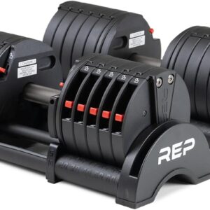 Rep Fitness Quickdraw Adjustable Dumbbells, Multiple weight ranges available including: 5-30, 5-40,5-50 and 5-60 lbs
