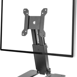 WEARSON Folding Monitor Stand – Height Adjustable Vesa Monitor Stand, Tilt, Rotation Free Standing Low Profile Desk Mount for Single Monitor up to 28 inch Screens Upgrade WS-03T