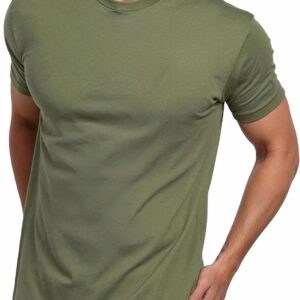 INTO THE AM Mens T Shirts Soft Cotton Blend Crew Neck Tee S – 4XL Athletic Fit Plain Casual T-Shirt for Men