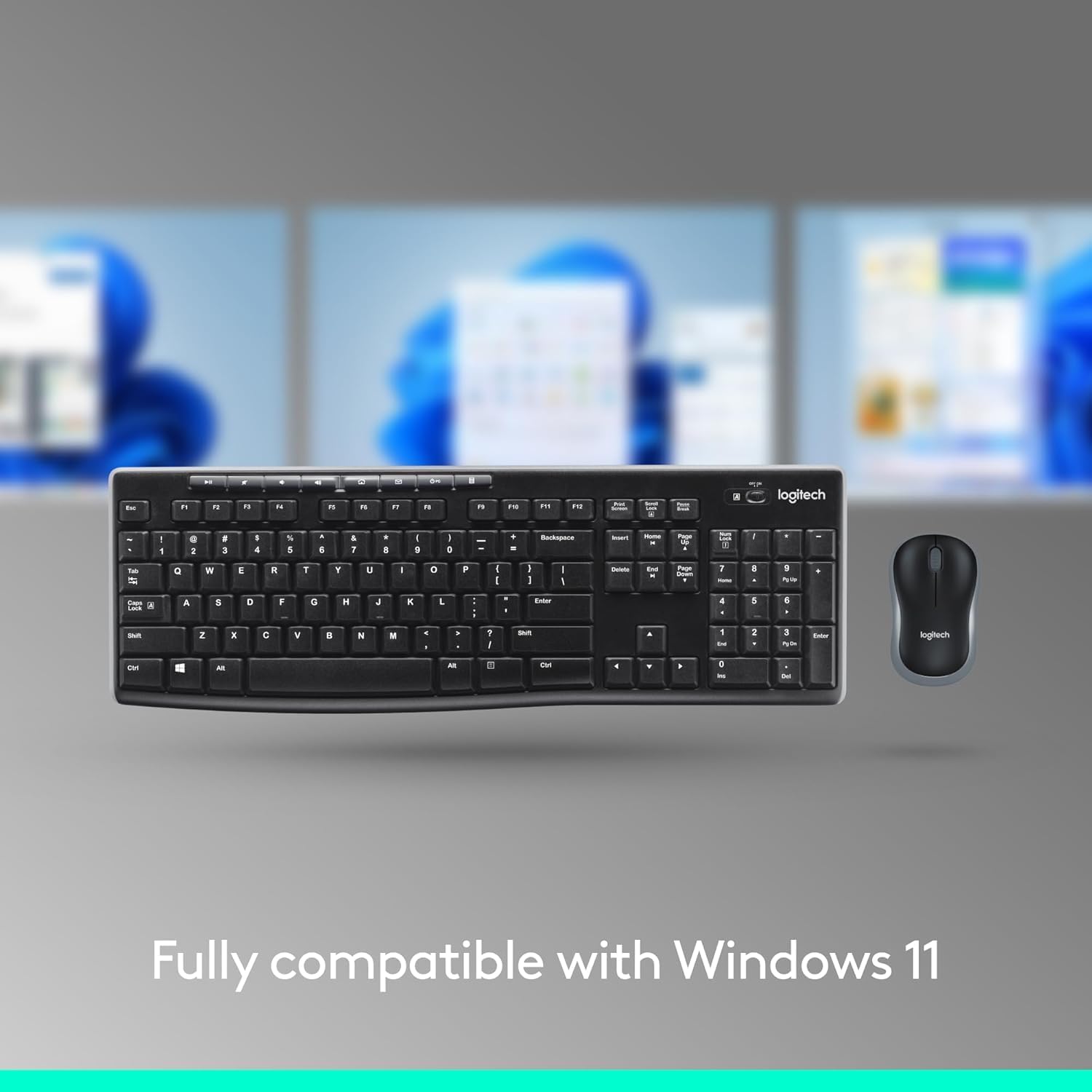 Logitech MK270 Wireless Keyboard and Mouse Combo for Windows, 2.4 GHz Wireless, Compact Mouse, 8 Multimedia and Shortcut Keys, 2-Year Battery Life, for PC, Laptop - Black - Image 5