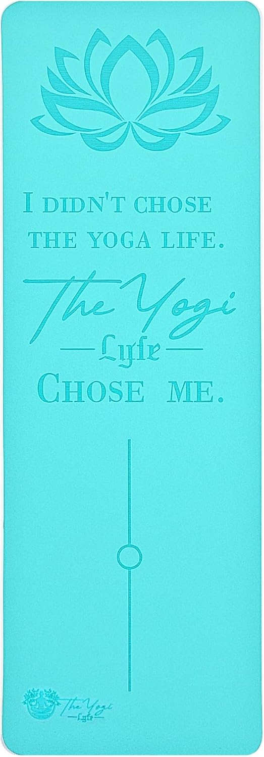 Yoga Mat – Laser-Engraved Affirmation, Non-Slip Eco TPE, 72" x 24" x 6mm, Lightweight Blue Mat for Mindful Movement and Recovery – FINAL CLEARANCE - Image 8