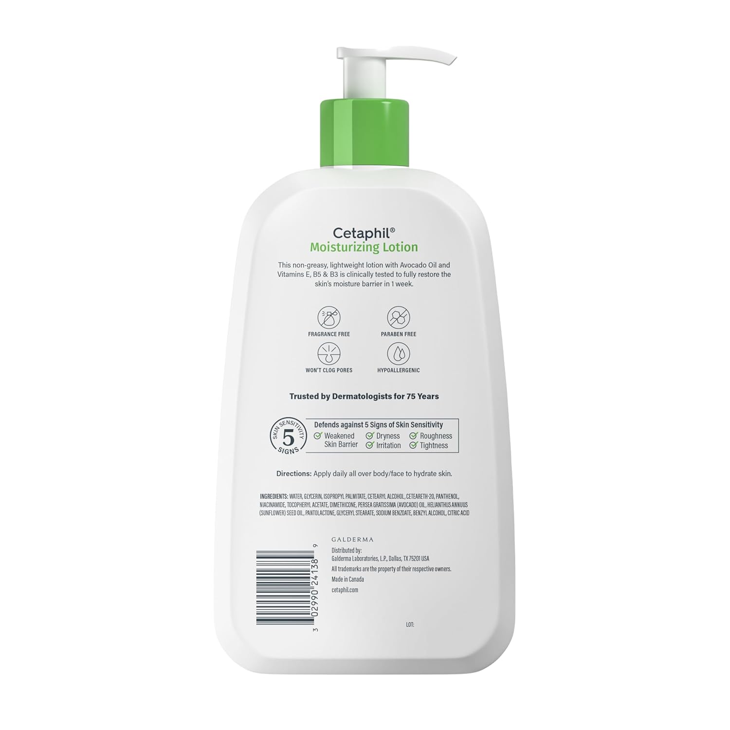 Cetaphil Face & Body Moisturizer, Hydrating Moisturizing Lotion for All Skin Types, Suitable for Sensitive Skin, NEW 20 oz, Fragrance Free, Hypoallergenic, Non-Comedogenic - Image 10