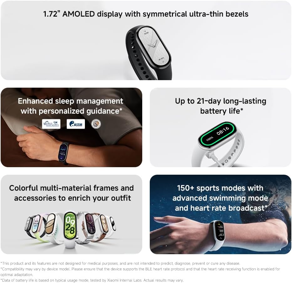 XIAOMI Mi Smart Band 10 (2025) Global Version - 1.72" AMOLED Display | 21 Days Battery Life | Touchscreen, Multi-Sport Tracker, Activity Tracker, Heart Rate Monitor | BT5.4 - (Midnight Black) - Image 3