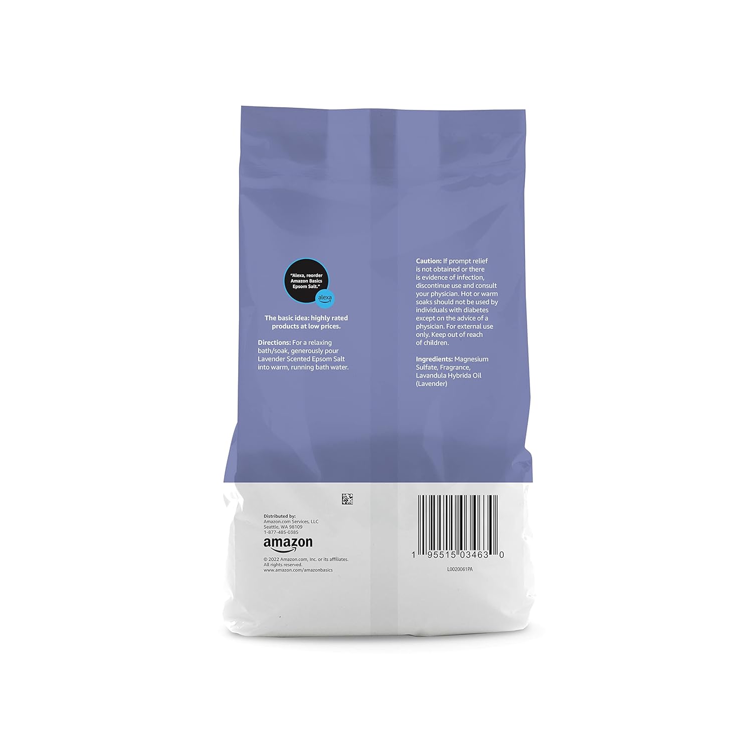 Amazon Basics Epsom Salt Soaking Aid, Lavender Scented, Relax & Relief, Resealable, 3 Pound, 1-Pack (Previously Solimo) - Image 3