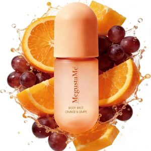 Orange & Grape Body Spray for Women, Long Lasting Citrus Fruits Perfume Mist, Paraben Free Phthalate Free, Lightweight Non-Sticky Gentle Skin Safe Daily Fragrance, Travel Size 3.38 fl oz
