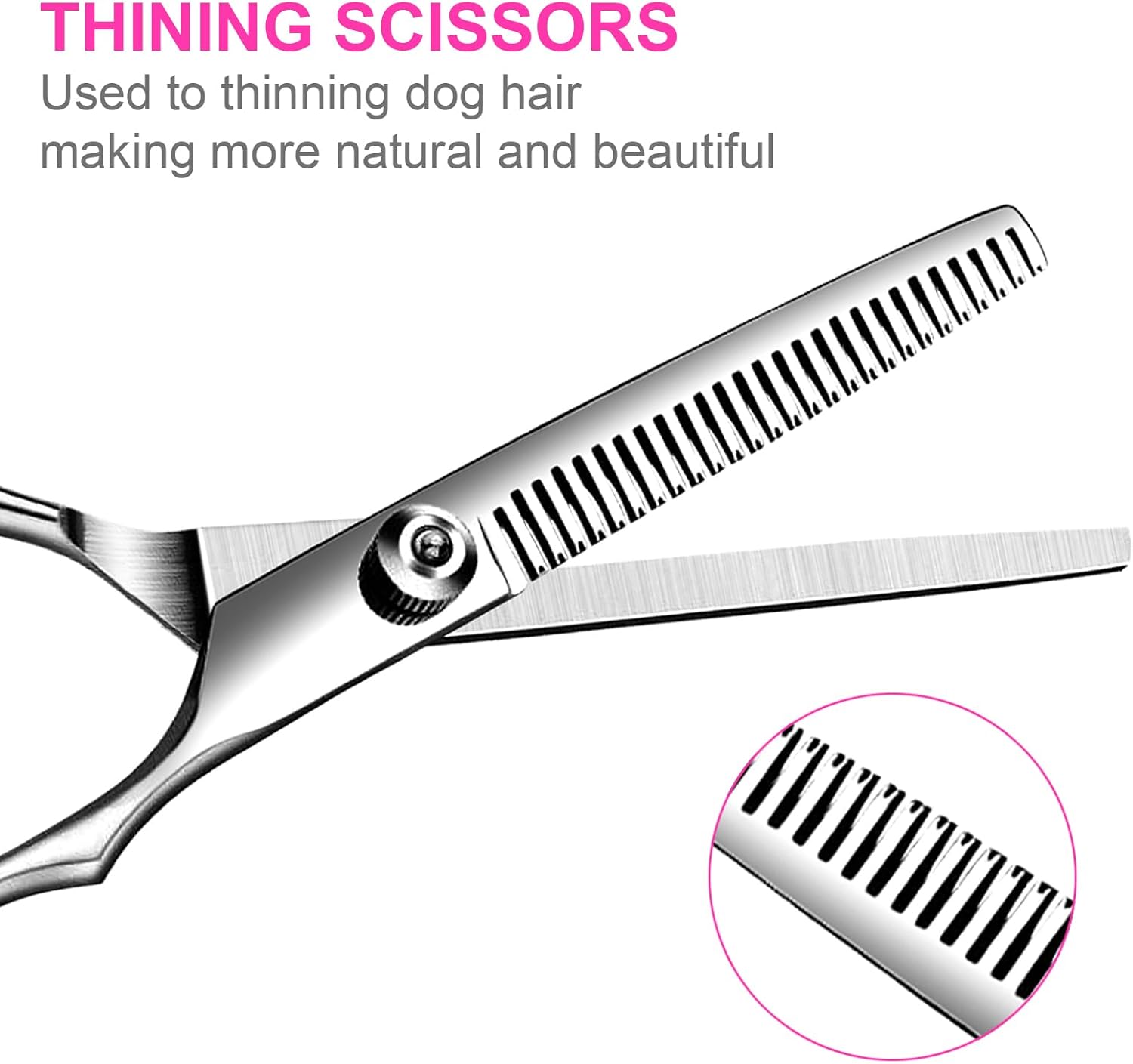TINMARDA 5 in1 Dog Grooming Scissors Kit, Professional Dog Scissors for Grooming with Safety Round Tips, Titanium Coated Grooming Shears for Dogs Cat Pet At Home - Image 4