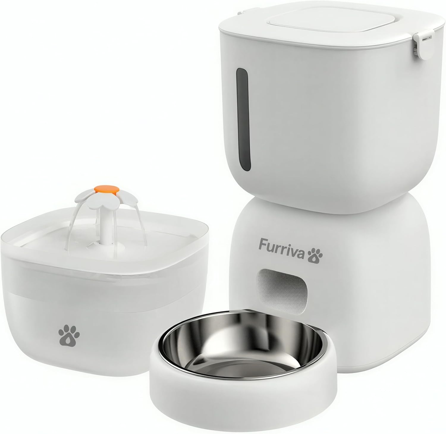 Automatic Cat Feeder and Water Fountain Set - 3L Food Dispenser with Locking Lid, Plug-in/Battery Powered, Programmable Portion Control, up to 4 Meals/Day, 10s Voice Recorder - for Cats and Small Dogs - Image 7