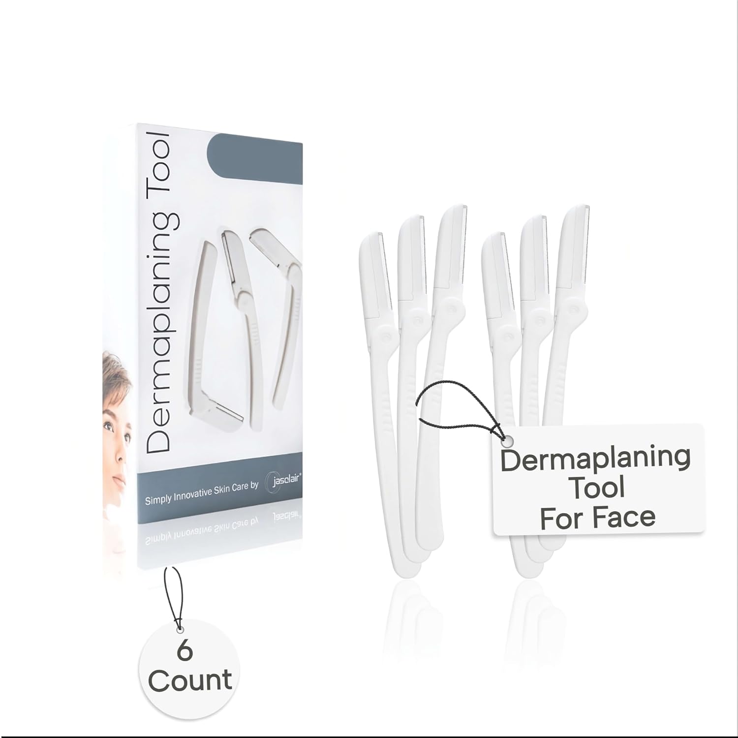 Jasclair Dermaplaning Razor (6 Count) – Face Razors for Women for Peach Fuzz, Eyebrow Shaping & Gentle Exfoliation – At-Home Facial Shaver for Smooth Skin and Flawless Makeup Prep - Image 8