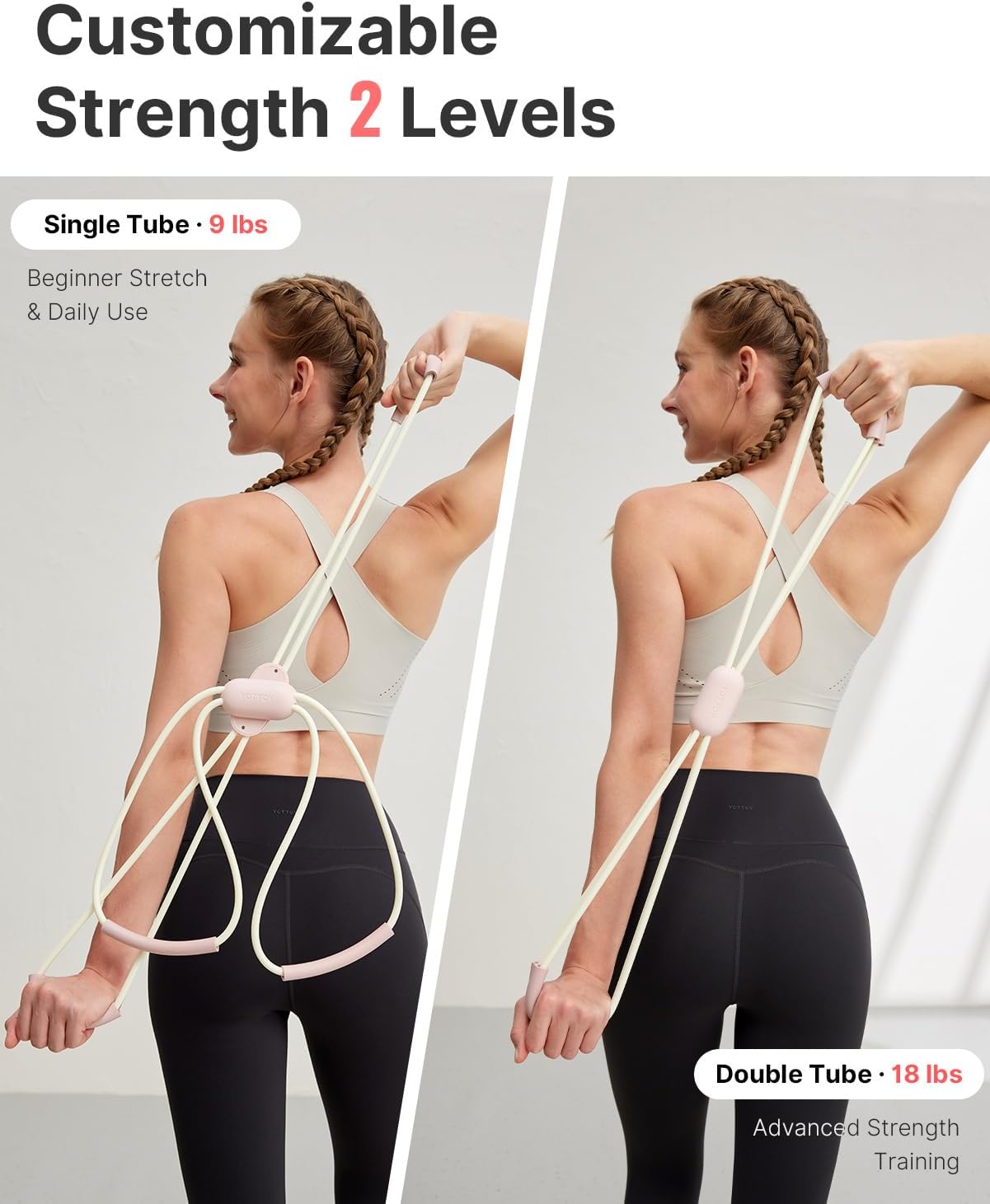 YOTTOY Cross Resistance Band for Full Body Workout,Elastic Exercise Bands for Legs,Arms,Glutes,Stretch Bands for Exercise,Yoga Straps for Stretching, Booty Bands for Home Gym - Image 5