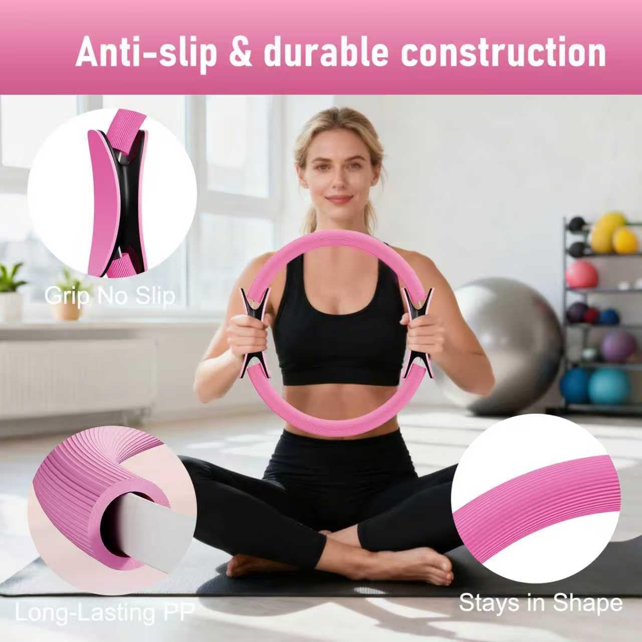 Home Pilates Kit for Women - 12 inch Pilates Ring, 9 inch Ball & Resistance Bands Set, Complete Pilates Equipment with Figure 8 Band, Hip Belt & Accessories for Beginners' Home Workouts - Image 2