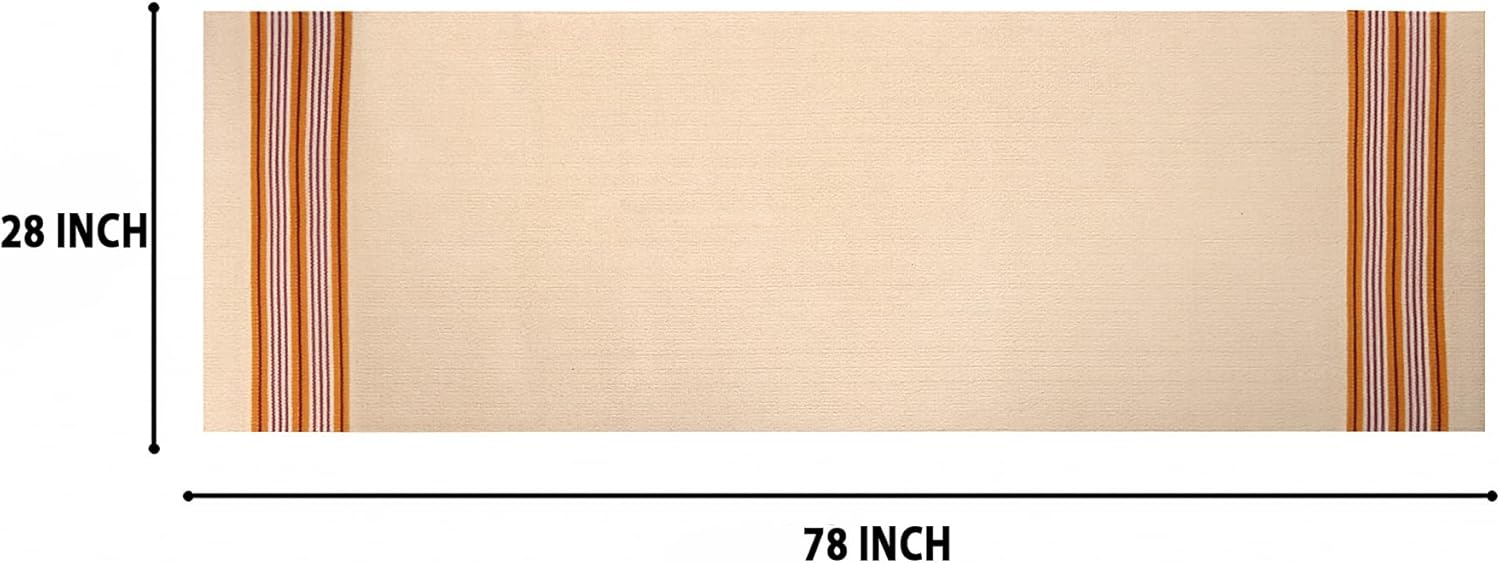 MELLOWBUFF Hand-Woven Cotton Yoga Mat – 100% Natural Cloth Yoga Rug for Hot Yoga, Exercise, Workout, Fitness & Meditation – Absorbent, Washable Yoga Rug, 78 x 28 Inches - Image 5