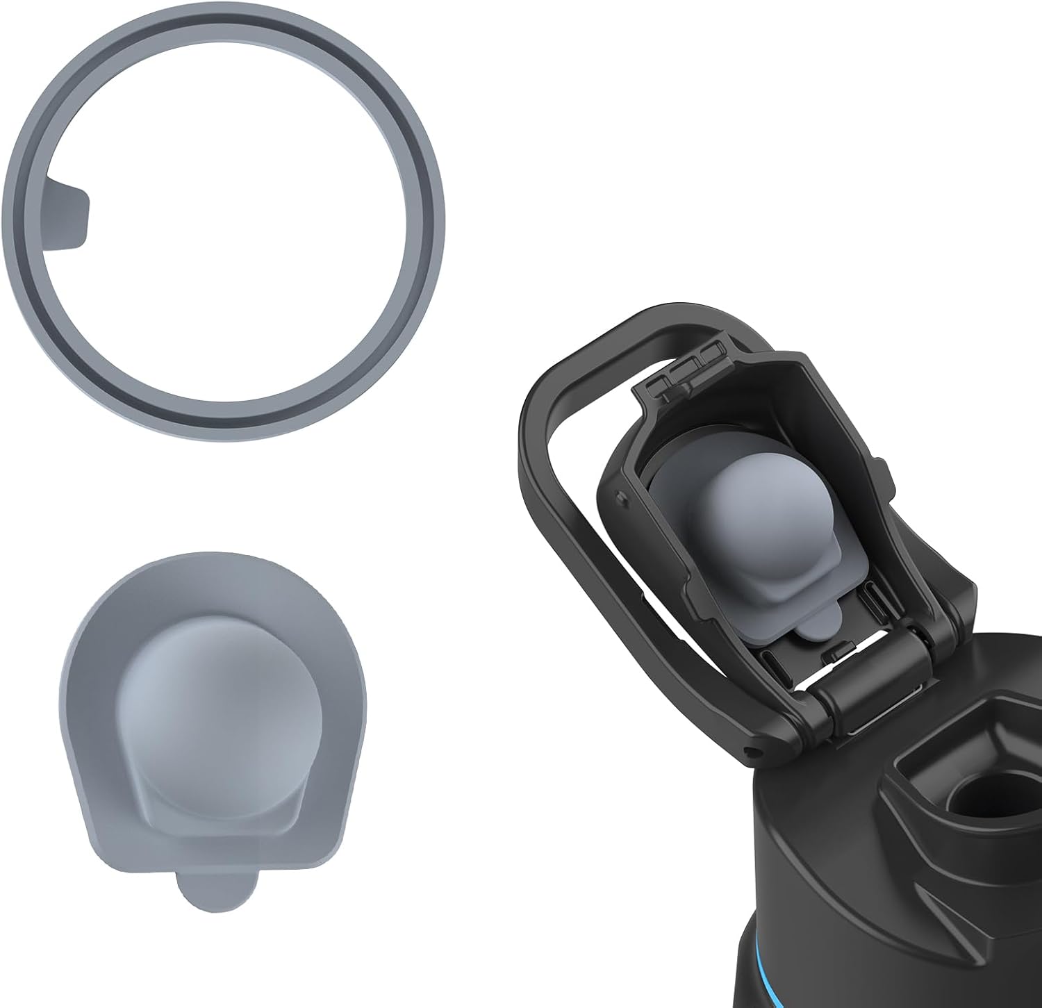 WATERH 1 Set Replacement Silicone Stopper & O Ring Gasket, Compatible with 24/32oz Boost Smart Water Bottle, Water Bottles Lid Rubber Seals and Mouthpiece Replacement Parts