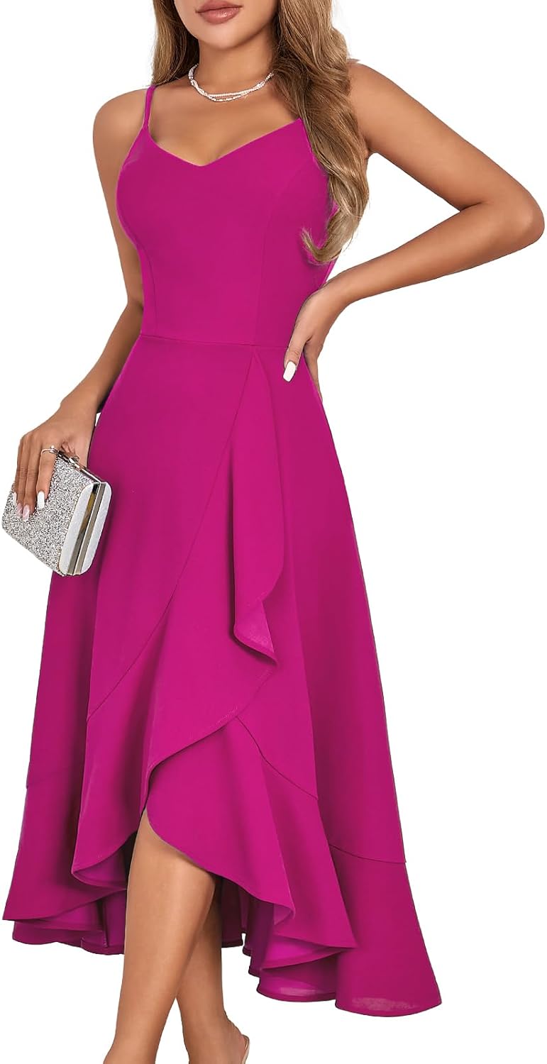 DRESSTELLS Women's Cocktail Dresses, Formal Wedding Guest Graduation Party High Low Dress