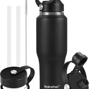 40oz Water Bottles Insulated with Straw,Leak Proof Water Bottles Fit in Car Cup Holder，Mens Water Bottle Stainless Steel for Gym,Hiking,Travel，Sport,Bpa free