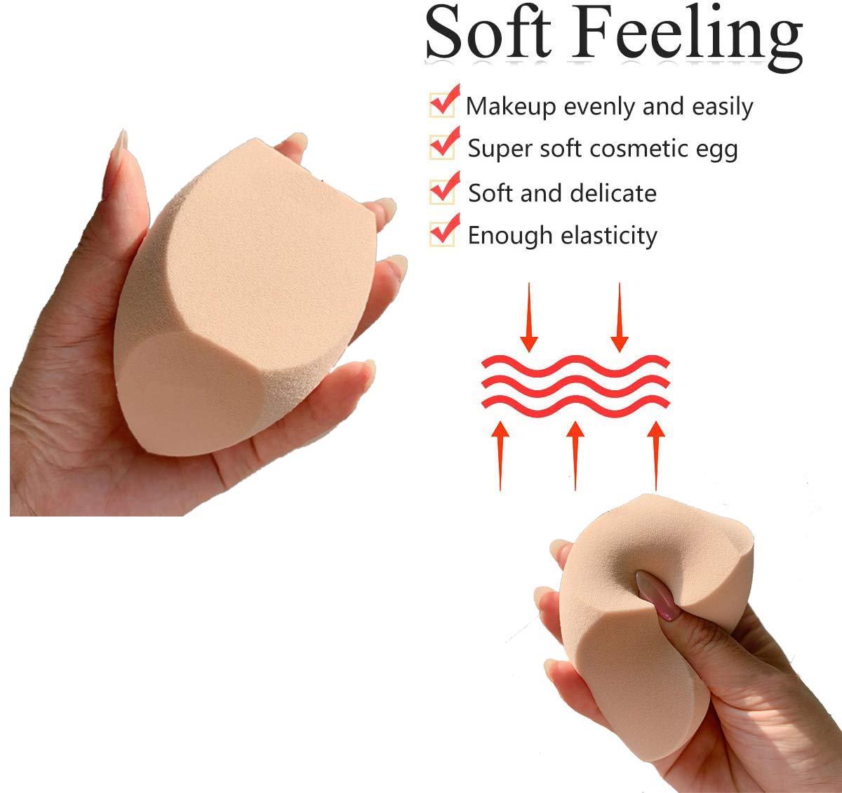 Makeup Sponge Blender & Holder, SOFT Beauty Makeup Blender Puff Foundation Face Sponges Set, Applicator Beauty Blending Blenders with 1 Sponge Holder, Concealer Sponge for Liquid Powder Sunscreen - Image 4