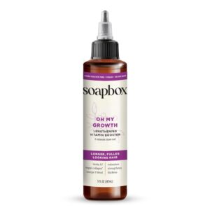 Soapbox Oh My Growth, Lengthening Vitamin Booster Hair Treatment – Leaves Hair Thicker, Fuller, Stronger & Healthier – Lightweight 5-Minute Treatment with Biotin, Vegan Collagen & Vitamins A & C – 5oz