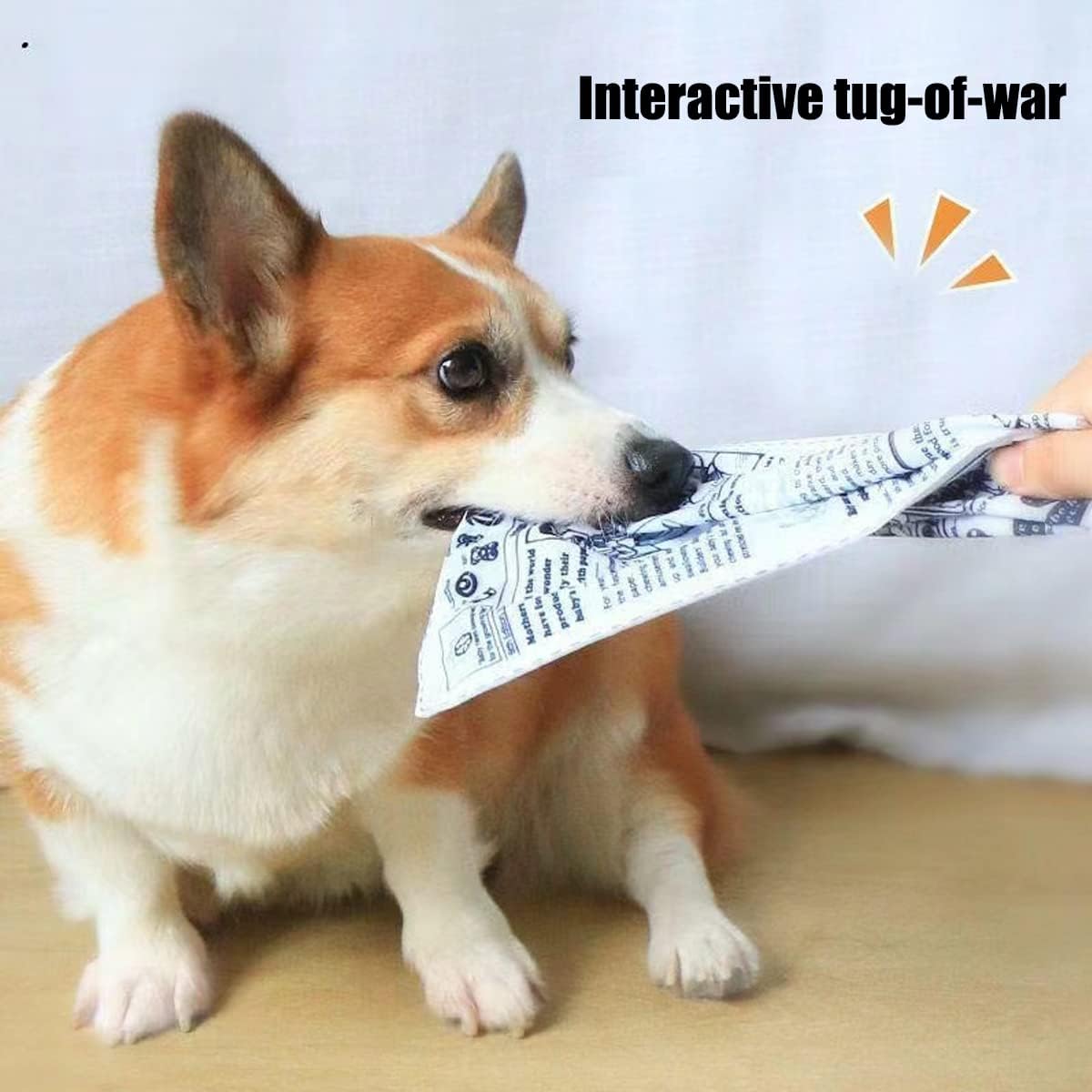 WULI PEACH 2 PCS Plastic Creaks Squeaky Newspaper Crinkle Pet Dog Chew Toys, Fun Interactive Tug of War Dog Chew Pet Toy, Washable Bite-Resistant Pet Toys for Puppy Small Dog Poodle Teddy - Image 5