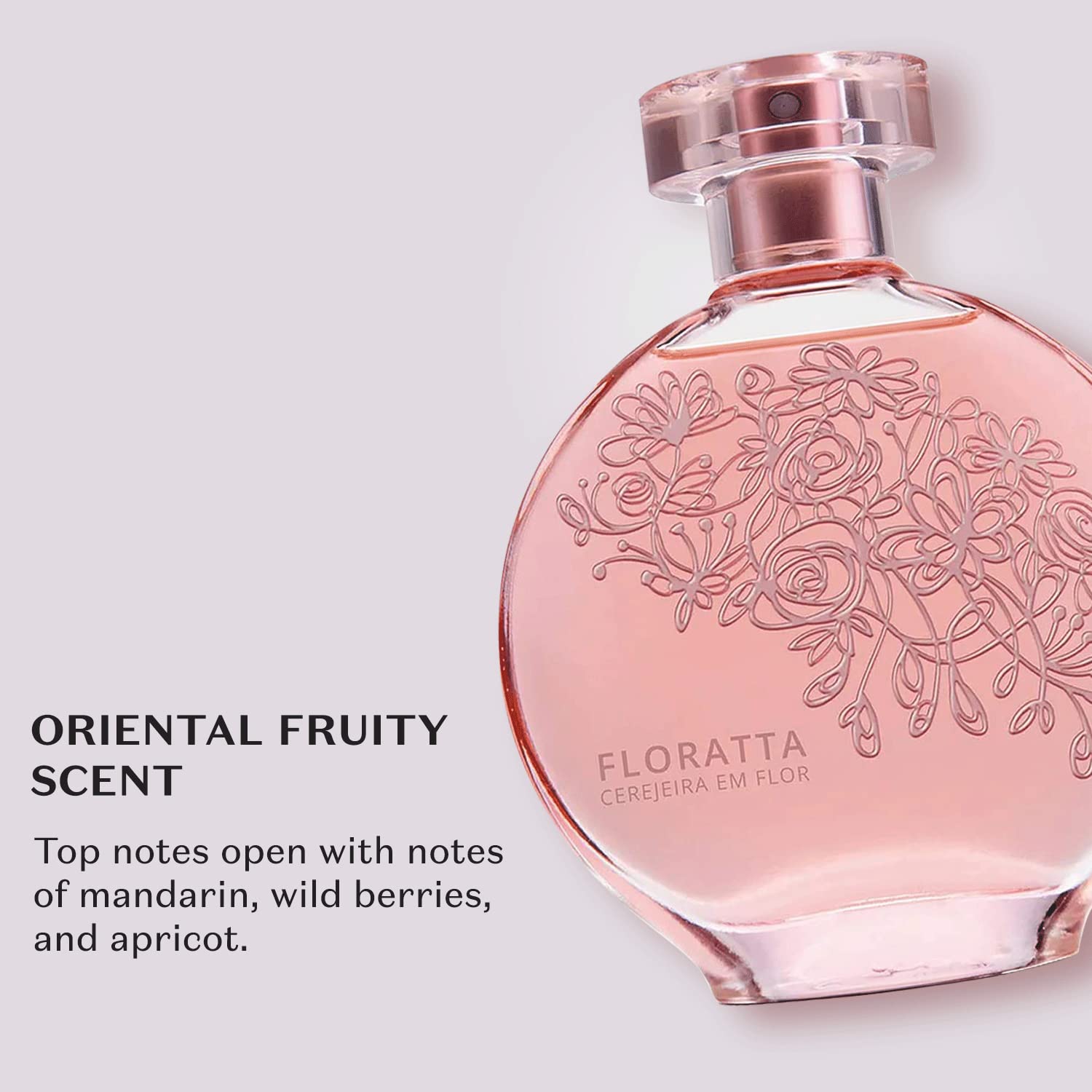 O Boticário Floratta Cherry Blossom Eau de Toilette, Long-Lasting, Fruity Floriental Fragrance Perfume for Women, 2.5 Ounce - Image 5